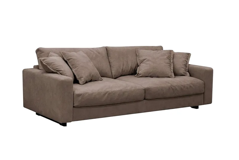 Valencia Extra Djup 3-sits Soffa i Chenille - Mörkbrun - Products - Möbler - Soffa - 3 sits soffa