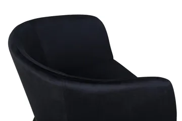 Berit Karmstol med Armstöd - Sammet/Svart - Products - Möbler - Fåtölj & stolar - Matstol & köksstol