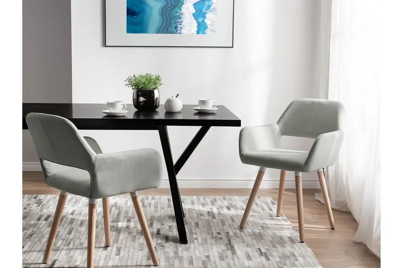 Chicago Stol Set Om 2 St - Grå - Products - Möbler - Fåtölj & stolar - Karmstol