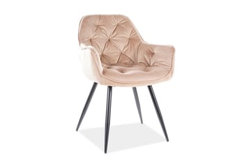 Eiber Karmstol - Sammet/Beige/Svart - Products - Möbler - Fåtölj & stolar - Karmstol