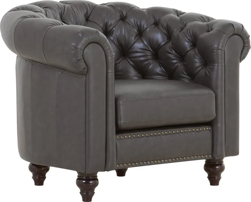 Clubfåtölj chesterfield mörkbrun PU