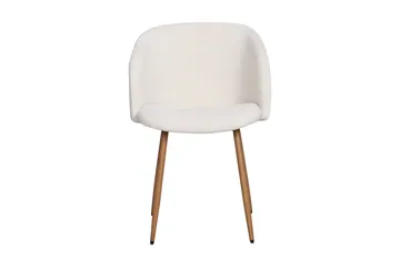 Greya Matstol med armstöd - Vit Bouclé / Metallben Brun - Products - Möbler - Fåtölj & stolar - Karmstol