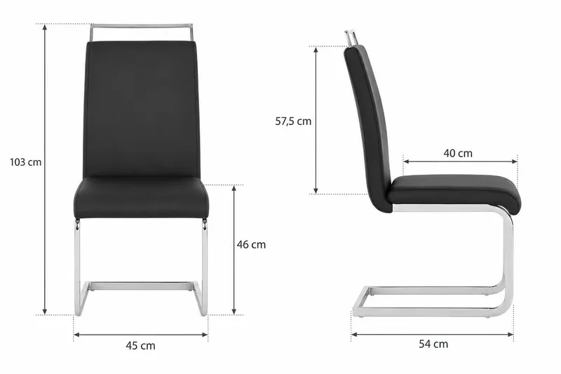 Isoda Matstol Konstläder - Svart - Products - Möbler - Fåtölj & stolar - Matstol & köksstol