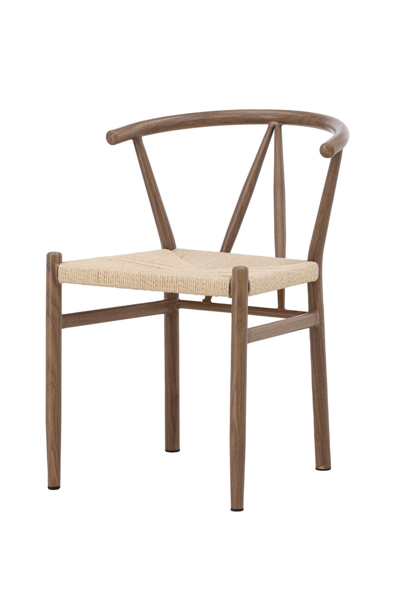 Matstol utan armstöd Peach Alfons Dining Chair - Woodlook / Nature Rope Beige