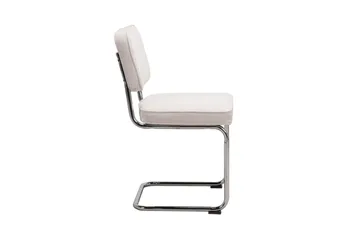 Milva Matstol i Manchester Retro - Beige/Krom - Products - Möbler - Fåtölj & stolar - Matstol & köksstol