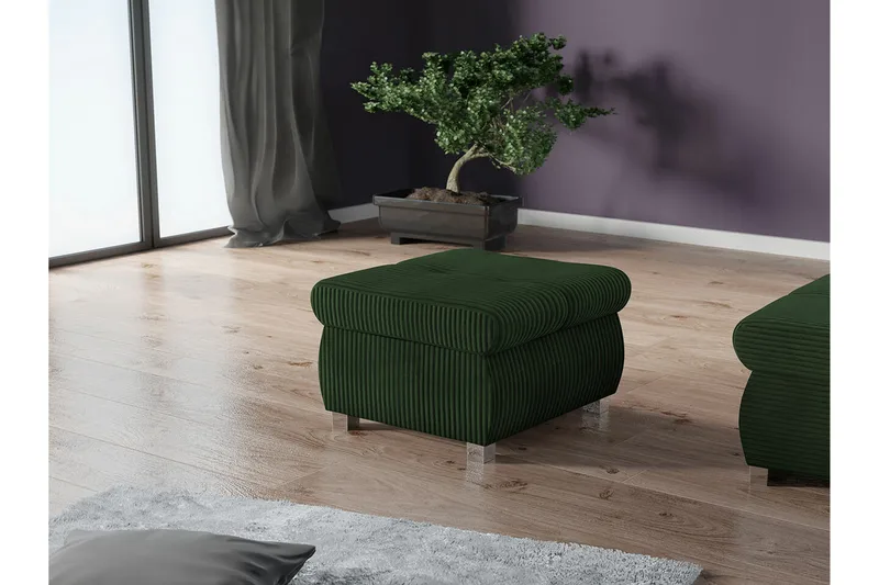 Cerys Fotpall 60 cm - Grön - Products - Möbler - Fåtölj & stolar - Pall & puff - Fotpallar