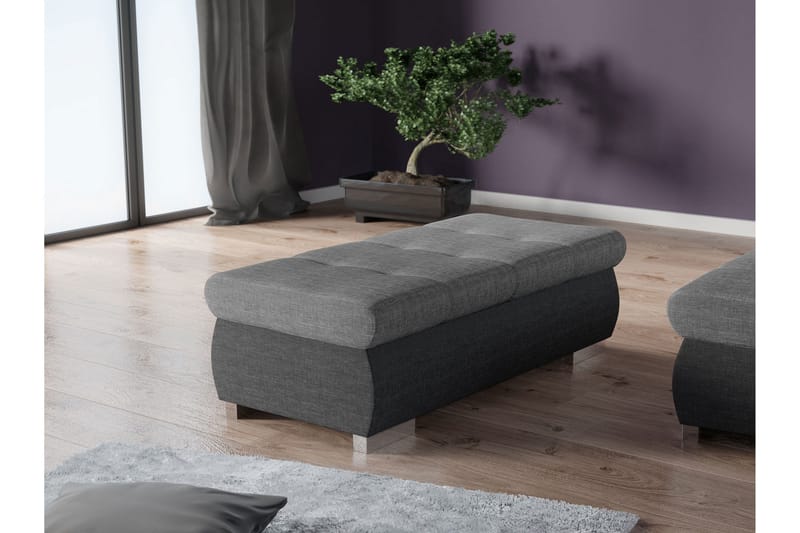 Cerys Fotpall 60 cm - Ljusgrå/Mörkgrå - Products - Möbler - Fåtölj & stolar - Pall & puff - Fotpallar