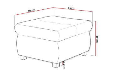 Cerys Fotpall 60 cm - Vit/Grå - Products - Möbler - Fåtölj & stolar - Pall & puff - Fotpallar