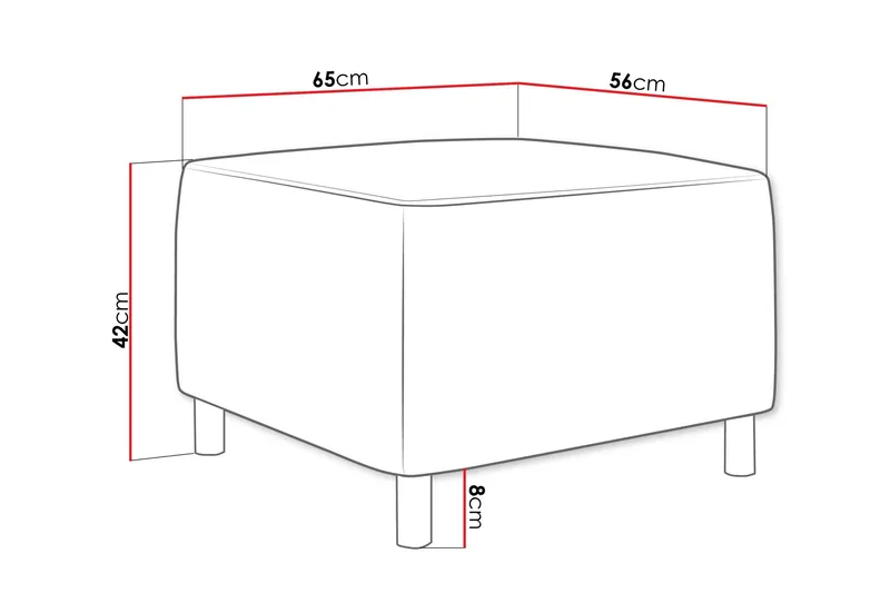 Eifion Fotpall 65 cm - Grön - Products - Möbler - Fåtölj & stolar - Pall & puff - Fotpallar