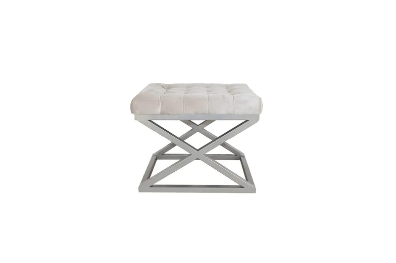 Gillie Sittpuff 40 cm, Vit/Silver