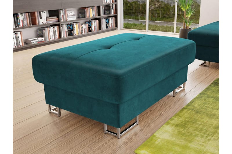 Reginia Fotpall 104 cm - Turkos - Products - Möbler - Fåtölj & stolar - Pall & puff - Fotpallar