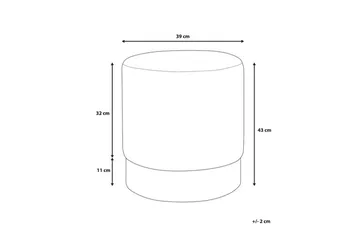 Sophia Sittpuff 39 cm - Grå - Products - Möbler - Fåtölj & stolar - Pall & puff - Sittpuff