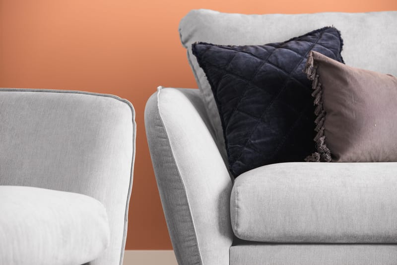 Trend Lyx Fotpall - Ljusgrå/Ek - Products - Möbler - Fåtölj & stolar - Pall & puff - Fotpallar