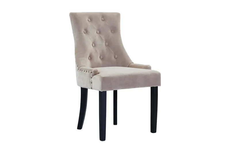 Viktoria Matstol Sammet - Sand/Beige - Products - Möbler - Fåtölj & stolar - Matstol & köksstol