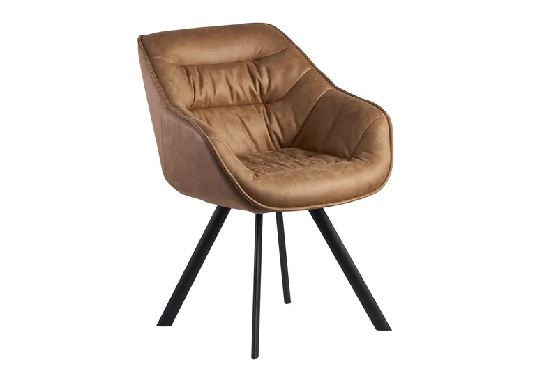 Willowdale Karmstol med X-formade ben, Ljusbrun/Svart