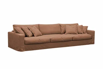 Valencia Extra Djup 5-sits soffa + fotpall med avtagbar och tvättbar klädsel - Rödbrun - Products - Möbler - Soffa
