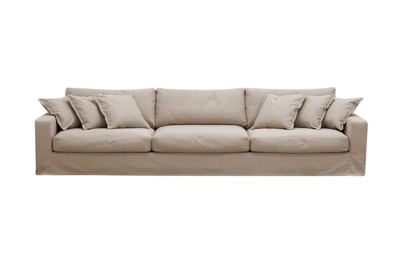 Valencia Extra Djup 5-sits Soffa med avtagbar och tvättbar klädsel, Ljusbrun
