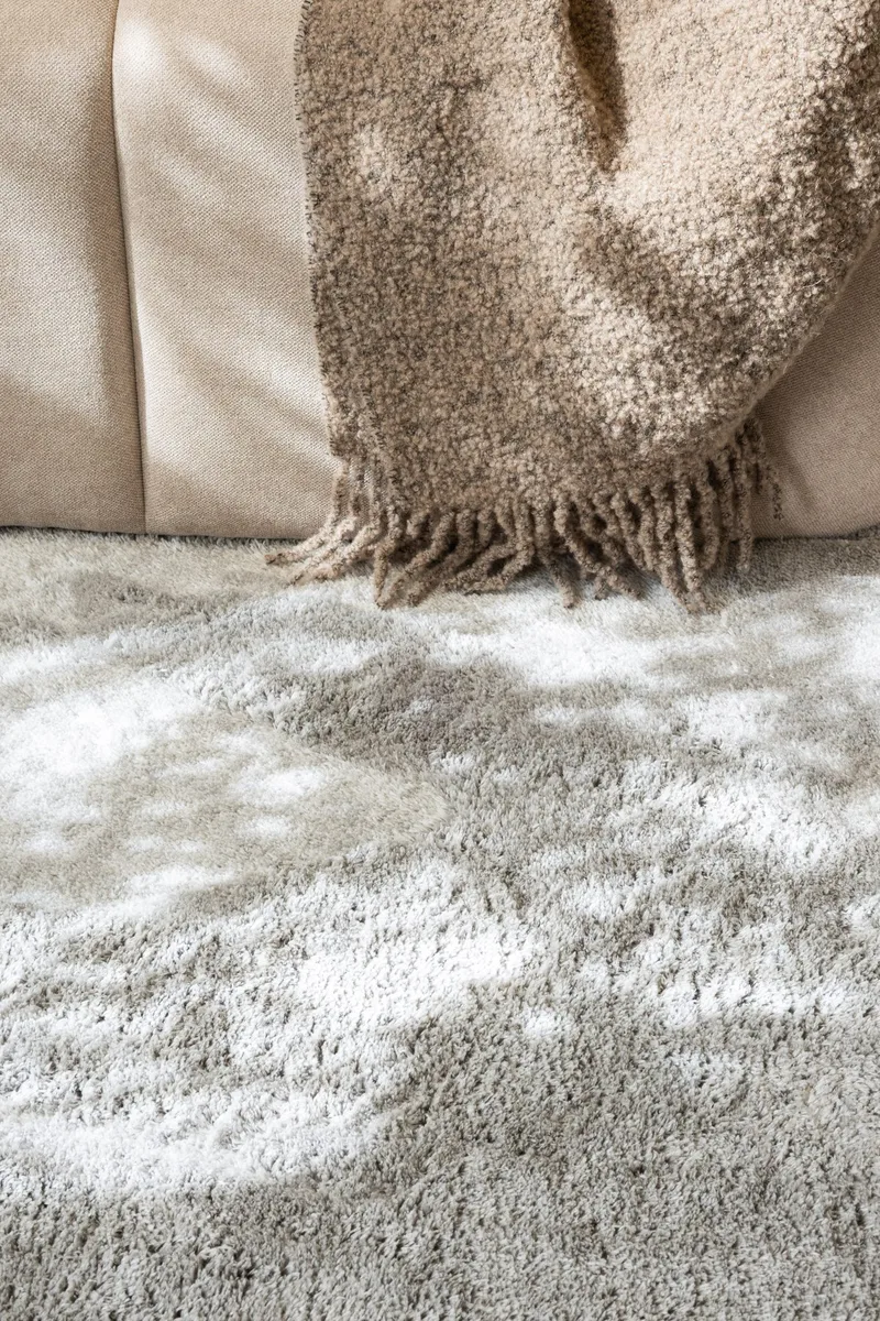 Cozy Ryamatta 160 cm Rund - Silver - Products - Textil & mattor - Matta - Modern matta - Ryamatta