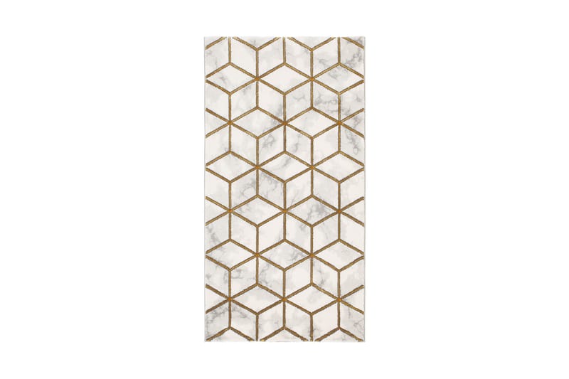 Skravelsbo Cube Matta 80x150 cm - Guld - Products - Textil & mattor - Matta - Modern matta - Wiltonmatta