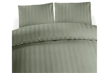 Påslakanset Dubbelsäng 3-Dels Satin - Grön - Products - Textil & mattor - Sängkläder - Bäddset & påslakanset - Påslakanset dubbelsäng