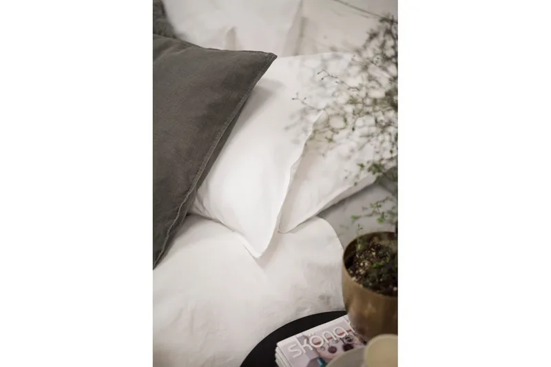 Påslakanset Dubbelsäng 3-Dels Washed - Vit - Products - Textil & mattor - Sängkläder - Bäddset & påslakanset - Påslakanset dubbelsäng