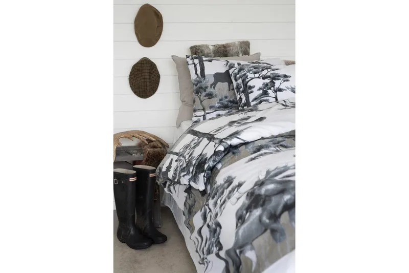 Påslakanset Enkelsäng 2-Dels Älg Grå - Borganäs of Sweden - Products - Textil & mattor - Sängkläder - Bäddset & påslakanset - Påslakanset dubbelsäng