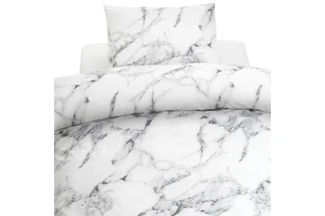 Påslakanset Enkelsäng 2-Dels Marmor Vit - Borganäs of Sweden - Products - Textil & mattor - Sängkläder - Bäddset & påslakanset - Påslakanset dubbelsäng