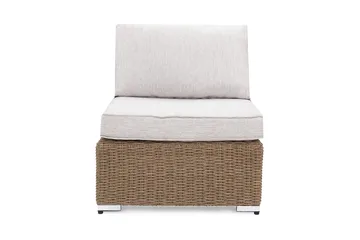 Marcus Mittmodul utomhus med Dyna i Konstrotting - Natur Beige / Vita dynor - Products - Utemöbler & utemiljö - Övrigt utemöbler - Moduler utesoffa