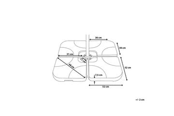 Sunny Parasollfotsvikt 52 cm 4 Delar - Svart - Products - Utemöbler & utemiljö - Övrigt utemöbler - Tillbehör utemöbler - Parasollfot