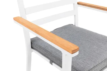 Oliver Karmstol Utomhus m Dyna - Vit/Teak/Grå - Products - Utemöbler & utemiljö - Balkong & altan - Balkongmöbler - Balkongstol