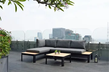 Portals 2-sits Utesoffa - Teak/Svart - Products - Utemöbler & utemiljö - Balkong & altan - Balkongmöbler - Balkongsoffa