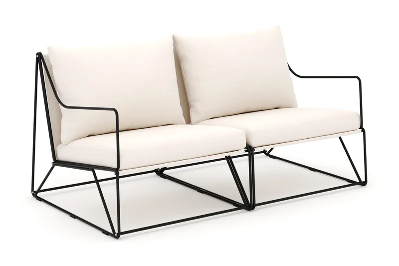 Usteryd 2 sits Loungesoffa, Svart/Beige