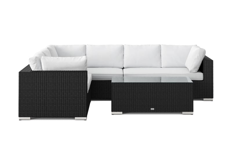 Bahamas L-formad utesoffa höger, 6-sits med bord - Svart - Products - Utemöbler & utemiljö - Loungemöbler - Loungeset & loungegrupp