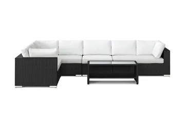 Bahamas L-formad utesoffa höger, 7-sits med bord och hylla - Svart - Products - Utemöbler & utemiljö - Loungemöbler - Loungeset & loungegrupp
