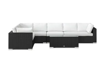 Bahamas L-formad utesoffa höger, 7-sits med bord - Svart - Products - Utemöbler & utemiljö - Loungemöbler - Loungeset & loungegrupp