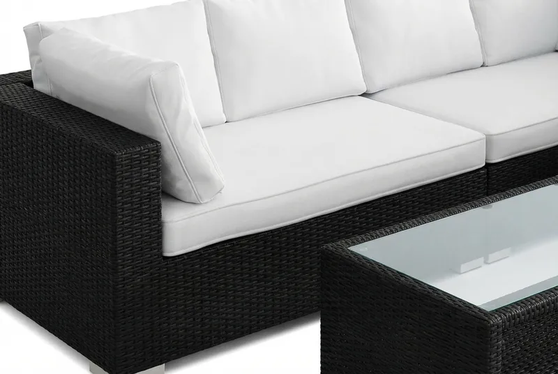 Bahamas L-formad utesoffa vänster, 6-sits med bord och hylla - Svart - Products - Utemöbler & utemiljö - Loungemöbler - Loungeset & loungegrupp