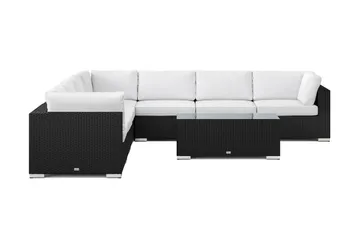 Bahamas utomhus hörnsoffa 7-sits vändbar med bord - Svart - Products - Utemöbler & utemiljö - Loungemöbler - Loungeset & loungegrupp