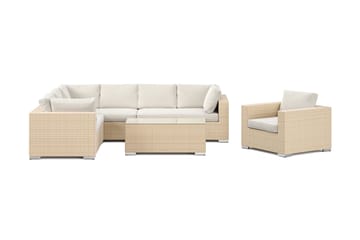 Bahamas utomhus L-soffa höger 7-sits med fåtölj och bord - Beige - Products - Utemöbler & utemiljö - Loungemöbler - Loungeset & loungegrupp