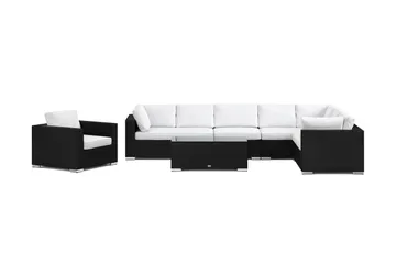 Bahamas utomhus L-soffa vänster 8-sits med fåtölj och bord - Svart - Products - Utemöbler & utemiljö - Loungemöbler - Loungeset & loungegrupp