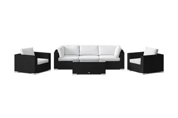 Bahamas utomhus soffgrupp 5-sits med två fåtöljer och bord - Svart - Products - Utemöbler & utemiljö - Loungemöbler - Loungeset & loungegrupp