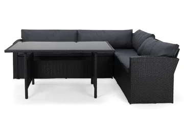James Light Soffgrupp och Loungegrupp Utomhus  5-sits i konstrotting för Trädgård och Uteplats - Svart / Svarta dynor - Products - Utemöbler & utemiljö - Loungemöbler - Loungeset & loungegrupp