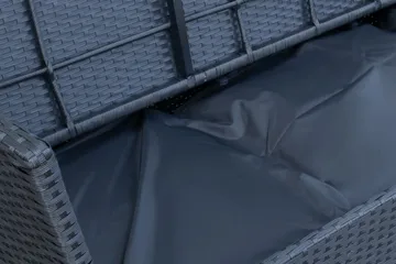 James Light Stor L-formad vändbar loungegrupp utomhus i konstrotting med förvaring och vita dynor - Svart - Products - Utemöbler & utemiljö - Loungemöbler - Loungeset & loungegrupp