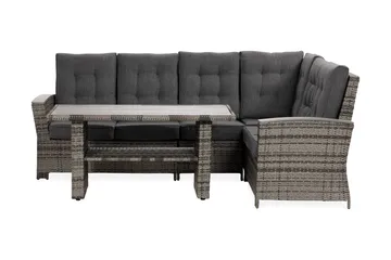 James Lyx Loungegrupp Vändbar, Grå / Svarta dynor