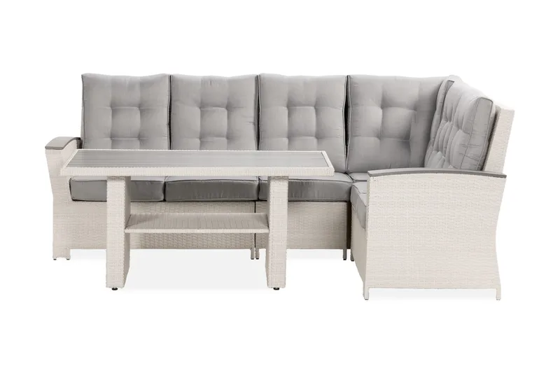 James Lyx Loungegrupp Vändbar, Vit / Gråa dynor