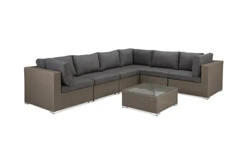 Marcus Loungegrupp - Brun / Svarta dynor - Products - Utemöbler & utemiljö - Loungemöbler - Loungeset & loungegrupp