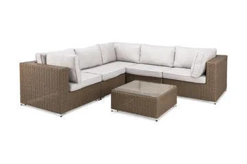 Marcus Loungegrupp - Sand / Vita dynor - Products - Utemöbler & utemiljö - Loungemöbler - Loungeset & loungegrupp