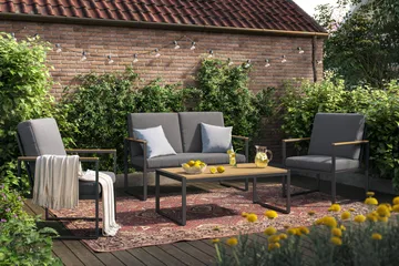 Serena Soffgrupp Utomhus  4-sits - Antracit - Products - Utemöbler & utemiljö - Loungemöbler - Loungeset & loungegrupp