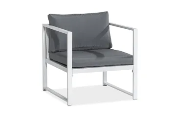 Tunis Soffgrupp - Vit / Gråa dynor - Products - Utemöbler & utemiljö - Loungemöbler - Loungeset & loungegrupp