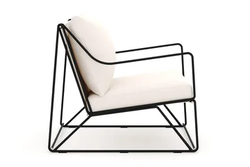 Usteryd loungefåtölj utomhus i järn med vattenavisande dyna i beige - Svart - Products - Utemöbler & utemiljö - Loungemöbler - Loungestol utomhus