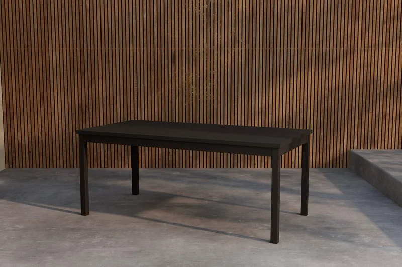 Rektangulärt Matbord Kenya 180 cm Utomhus, Svart